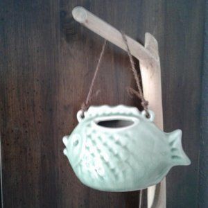 Vintage Hanging tropical fish planter or just decoration